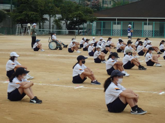 第1回体育大会全校練習|明石市立錦城中学校